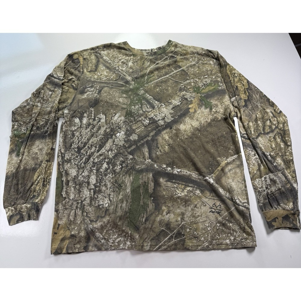 REALTREE APX Men's XL Long Sleeve Camo Shirt outdoor hunting pattern tee‎